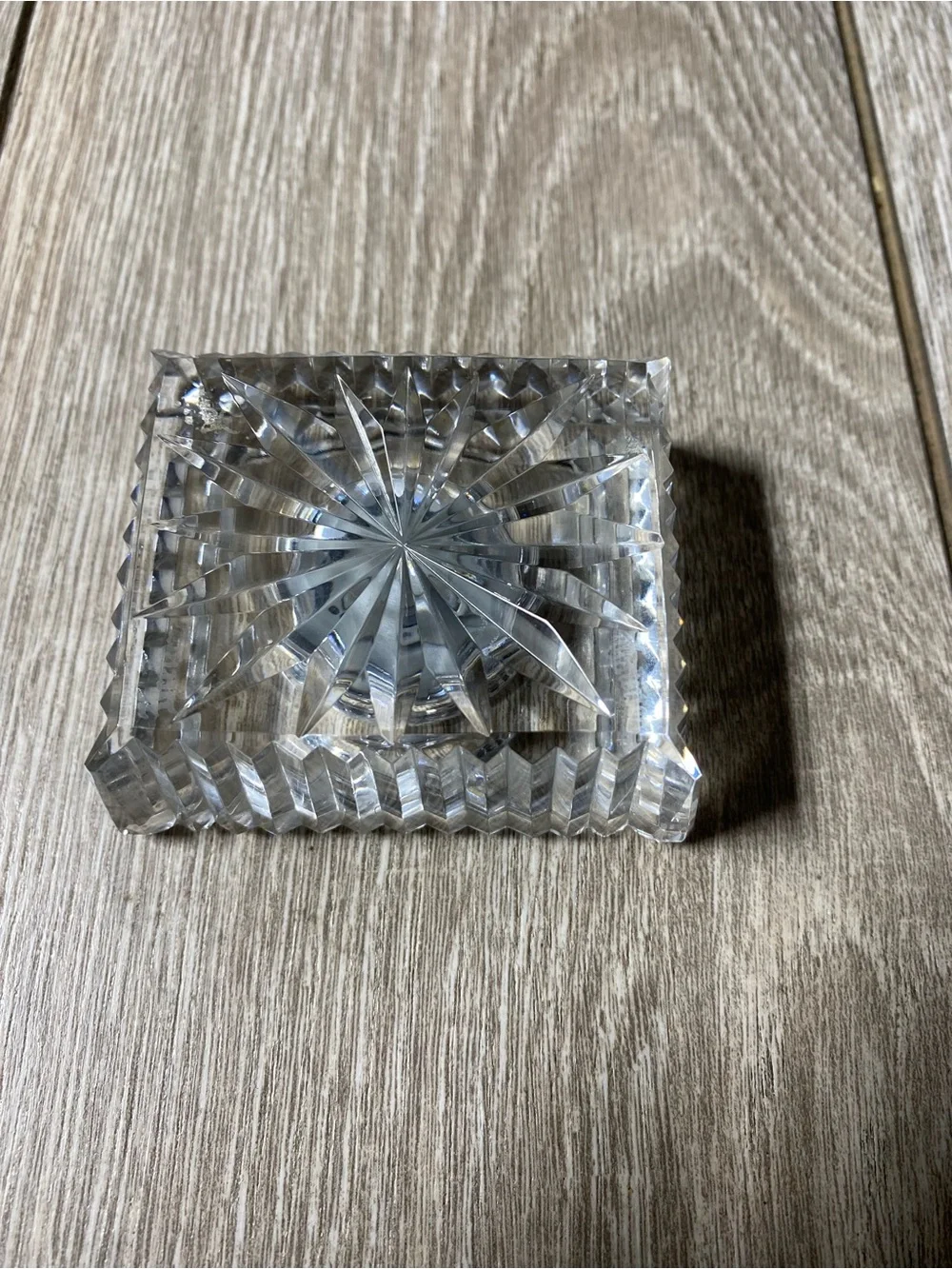 Vintage Waterford Crystal Rectangular Desk Clock Quartz Roman Numerals Ireland
